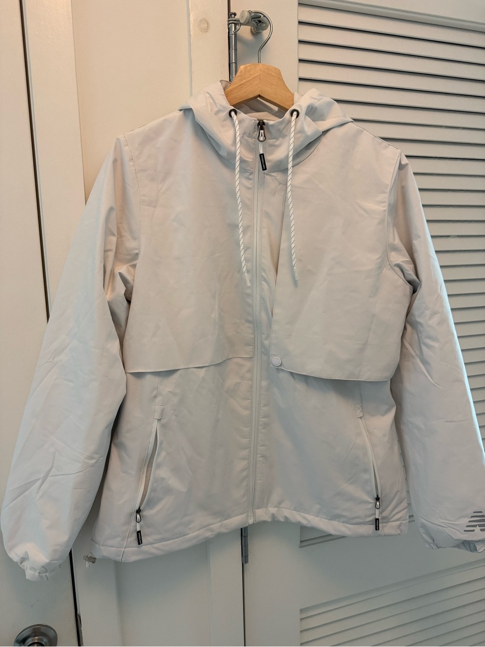 New Balance Light Grey Hooded Windbreaker Jacket